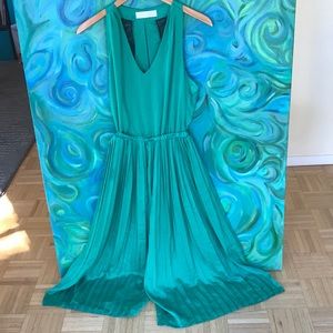 Emerald green maxi split dress